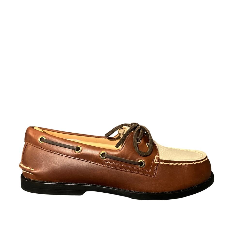 Sperry Gold Cup Prescott Men’s Loafer Shoes Tan Bronzer White Size 12